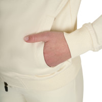 Sweat à capuche Equestro zippé femme adjusté Blanc antique Beige Sweat à capuche Equestro zippé femme adjusté Blanc antique Beige