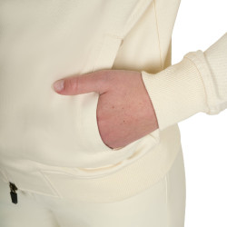 Sweat à capuche Equestro zippé femme adjusté Blanc antique Beige