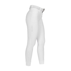 Pantalon Equestro femme full grip taille haute logo en strass Blanc Pantalon Equestro femme full grip taille haute logo en strass Blanc