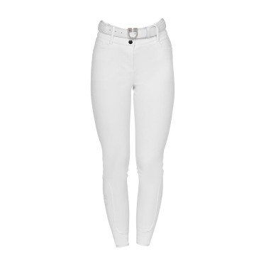 Pantalon Equestro femme full grip taille haute logo en strass Blanc Pantalon Equestro femme full grip taille haute logo en strass Blanc