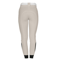Pantalon Equestro femme full grip taille haute logo en strass Oxford tan Rose Pantalon Equestro femme full grip taille haute logo en strass Oxford tan Rose