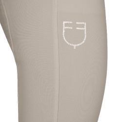 Pantalon Equestro femme full grip taille haute logo en strass Oxford tan Rose Pantalon Equestro femme full grip taille haute logo en strass Oxford tan Rose