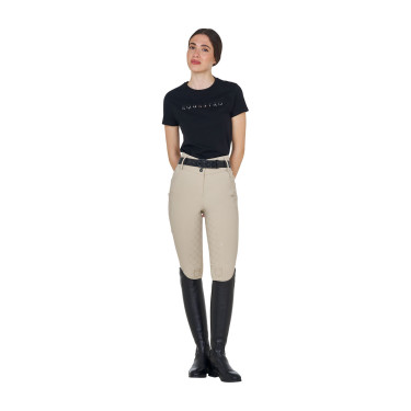 Pantalon Equestro taille haute monogramme femme Oxford tan Rose Pantalon Equestro taille haute monogramme femme Oxford tan Rose