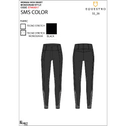 Pantalon Equestro taille haute monogramme femme Noir