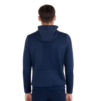Sweat technique Equestro homme avec capuche et empiècements en micro mesh Marine blazer Bleu marine