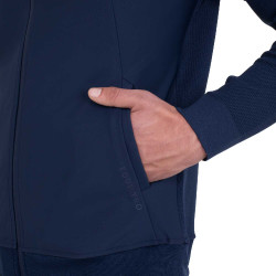 Sweat technique Equestro homme avec capuche et empiècements en micro mesh Marine blazer Bleu marine Sweat technique Equestro homme avec capuche et empiècements en micro mesh Marine blazer Bleu marine