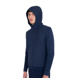 Sweat technique Equestro homme avec capuche et empiècements en micro mesh Marine blazer Bleu marine Sweat technique Equestro homme avec capuche et empiècements en micro mesh Marine blazer Bleu marine