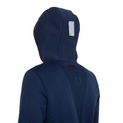 Sweat technique Equestro homme avec capuche et empiècements en micro mesh Marine blazer Bleu marine Sweat technique Equestro homme avec capuche et empiècements en micro mesh Marine blazer Bleu marine