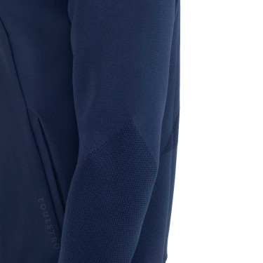 Sweat technique Equestro homme avec capuche et empiècements en micro mesh Marine blazer Bleu marine Sweat technique Equestro homme avec capuche et empiècements en micro mesh Marine blazer Bleu marine