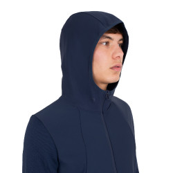 Sweat technique Equestro homme avec capuche et empiècements en micro mesh Marine blazer Bleu marine Sweat technique Equestro homme avec capuche et empiècements en micro mesh Marine blazer Bleu marine