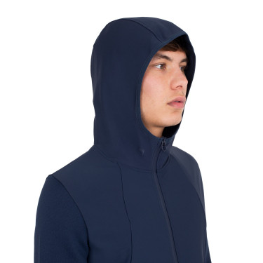 Sweat technique Equestro homme avec capuche et empiècements en micro mesh Marine blazer Bleu marine Sweat technique Equestro homme avec capuche et empiècements en micro mesh Marine blazer Bleu marine