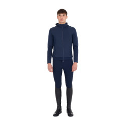 Sweat technique Equestro homme avec capuche et empiècements en micro mesh Marine blazer Bleu marine Sweat technique Equestro homme avec capuche et empiècements en micro mesh Marine blazer Bleu marine