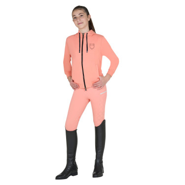 Sweat à capuche Equestro zippé unisexe pour enfants Fleur du désert Rose