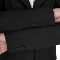 Veste de concours Equestro enfant unisexe zippée et à boutons Noir