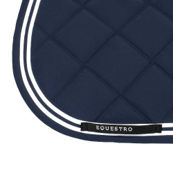Tapis de saut Equestro Double Stripes en tissu technique Marine blazer / blanc Bleu marine
