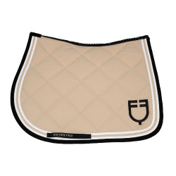 Tapis de saut Equestro Double Stripes en tissu technique Oxford tan / noir Blanc Tapis de saut Equestro Double Stripes en tissu technique Oxford tan / noir Blanc