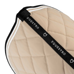 Tapis de saut Equestro Double Stripes en tissu technique Oxford tan / noir Blanc Tapis de saut Equestro Double Stripes en tissu technique Oxford tan / noir Blanc