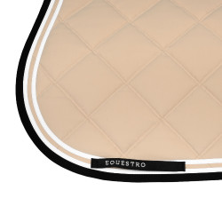 Tapis de saut Equestro Double Stripes en tissu technique Oxford tan / noir Blanc Tapis de saut Equestro Double Stripes en tissu technique Oxford tan / noir Blanc