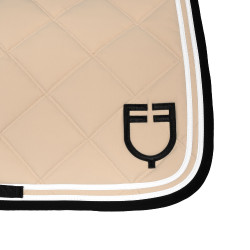 Tapis de saut Equestro Double Stripes en tissu technique Oxford tan / noir Blanc Tapis de saut Equestro Double Stripes en tissu technique Oxford tan / noir Blanc