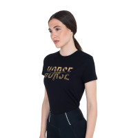 T-shirt Equestro femme Horse Love en coton Noir