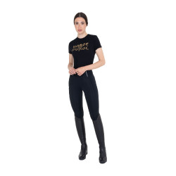 T-shirt Equestro femme Horse Love en coton Noir