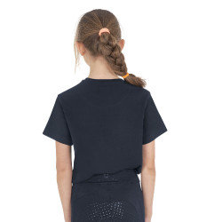 T-shirt Equestro fille Horse Team en coton Marine Bleu marine