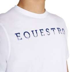 T-shirt Equestro basique homme avec inscription sur la poitrine Blanc