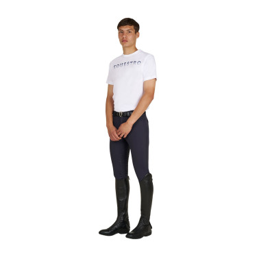 T-shirt Equestro basique homme avec inscription sur la poitrine Blanc