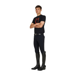 T-shirt Equestro basique homme avec logo brillant Noir / noir
