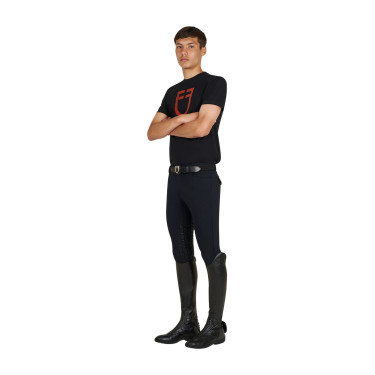 T-shirt Equestro basique homme avec logo brillant Noir / noir