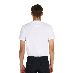 T-shirt Equestro basique homme avec logo brillant Blanc / tomate cerise