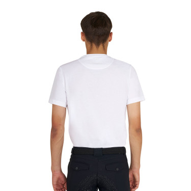 T-shirt Equestro basique homme avec logo brillant Blanc / tomate cerise