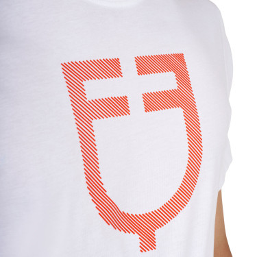 T-shirt Equestro basique homme avec logo brillant Blanc / tomate cerise