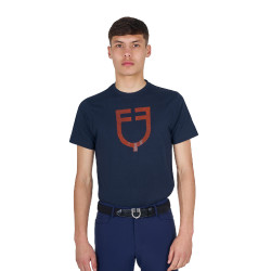 T-shirt Equestro basique homme avec logo brillant Marine / marine Bleu