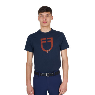 T-shirt Equestro basique homme avec logo brillant Marine / marine Bleu