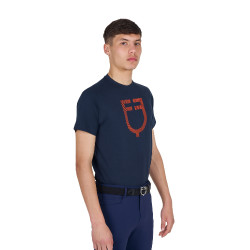 T-shirt Equestro basique homme avec logo brillant Marine / marine Bleu
