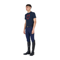 T-shirt Equestro basique homme avec logo brillant Marine / marine Bleu