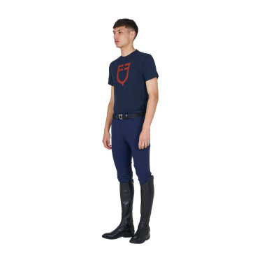 T-shirt Equestro basique homme avec logo brillant Marine / marine Bleu