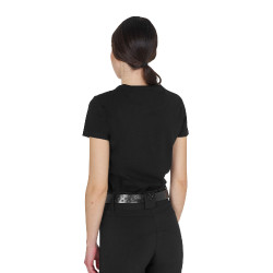 T-shirt Equestro femme en coton logo laminé Noir