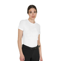 T-shirt basique Equestro femme logo brillant ton sur ton Blanc T-shirt basique Equestro femme logo brillant ton sur ton Blanc