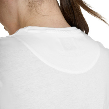 T-shirt basique Equestro femme logo brillant ton sur ton Blanc