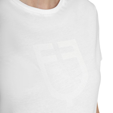 T-shirt basique Equestro femme logo brillant ton sur ton Blanc