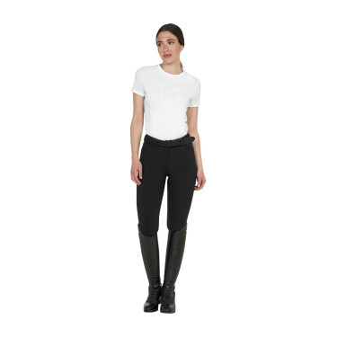 T-shirt basique Equestro femme logo brillant ton sur ton Blanc