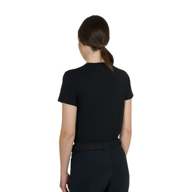 T-shirt Equestro femme strass en coton Noir