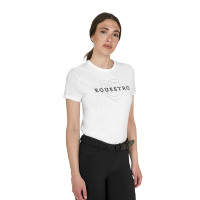 T-shirt Equestro femme Elegant en coton Blanc