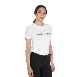 T-shirt Equestro femme Elegant en coton Blanc