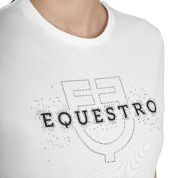 T-shirt Equestro femme Elegant en coton Blanc