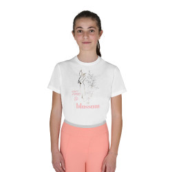 T-shirt Equestro fille Time to Blossom en coton Blanc