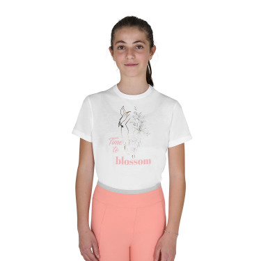 T-shirt Equestro fille Time to Blossom en coton Blanc