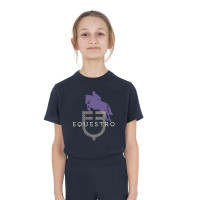 T-shirt unisexe pour enfants Horse Jump Glossy en coton Marine Bleu marine T-shirt unisexe pour enfants Horse Jump Glossy en coton Marine Bleu marine